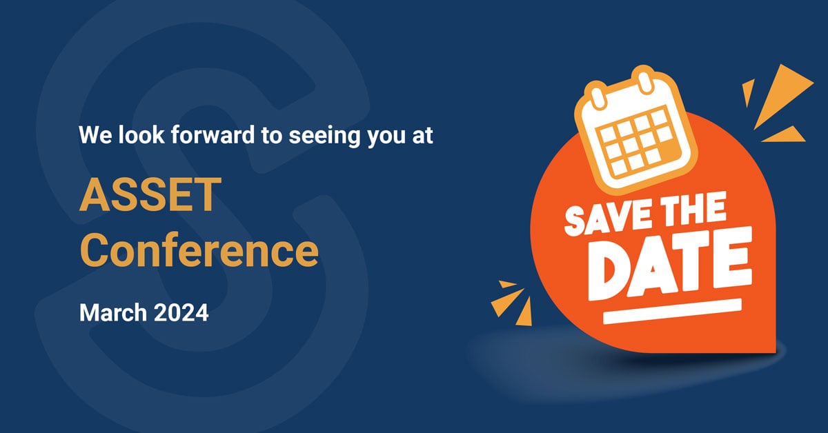 An ASSET Conference banner with bold text, encouraging users to 'Save the Date' for the upcoming event taking place in March 2024.