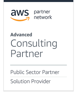 AWS Partner Badge - Public Sector Partner and Solution Provider