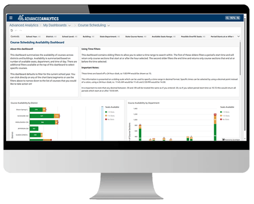 Advanced Analytics for Course Scheduling Dashboard