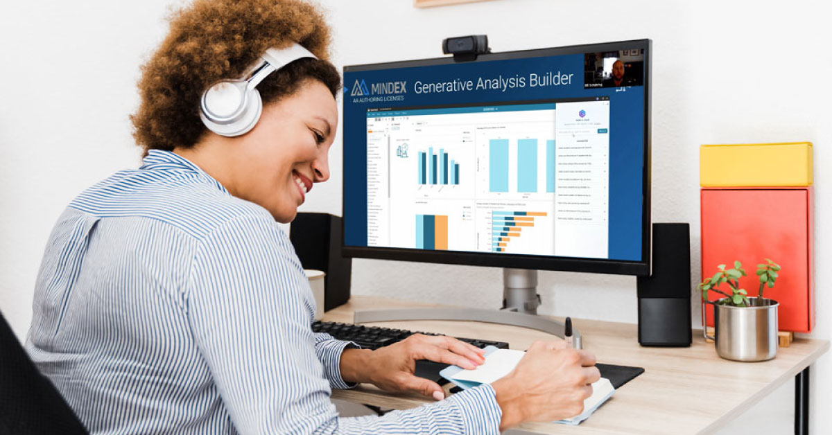 Attendee watching Mindex Advanced Analytics Webinar