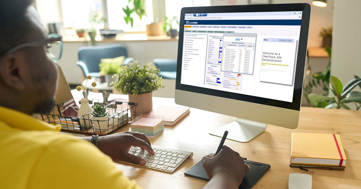 A school administrator using ClearTrack.