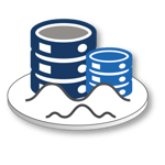 Icon representing a data lake.