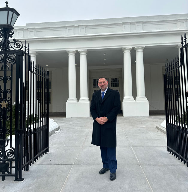 Marc Fiore, CEO of Mindex, visits the White House on Jan 16.