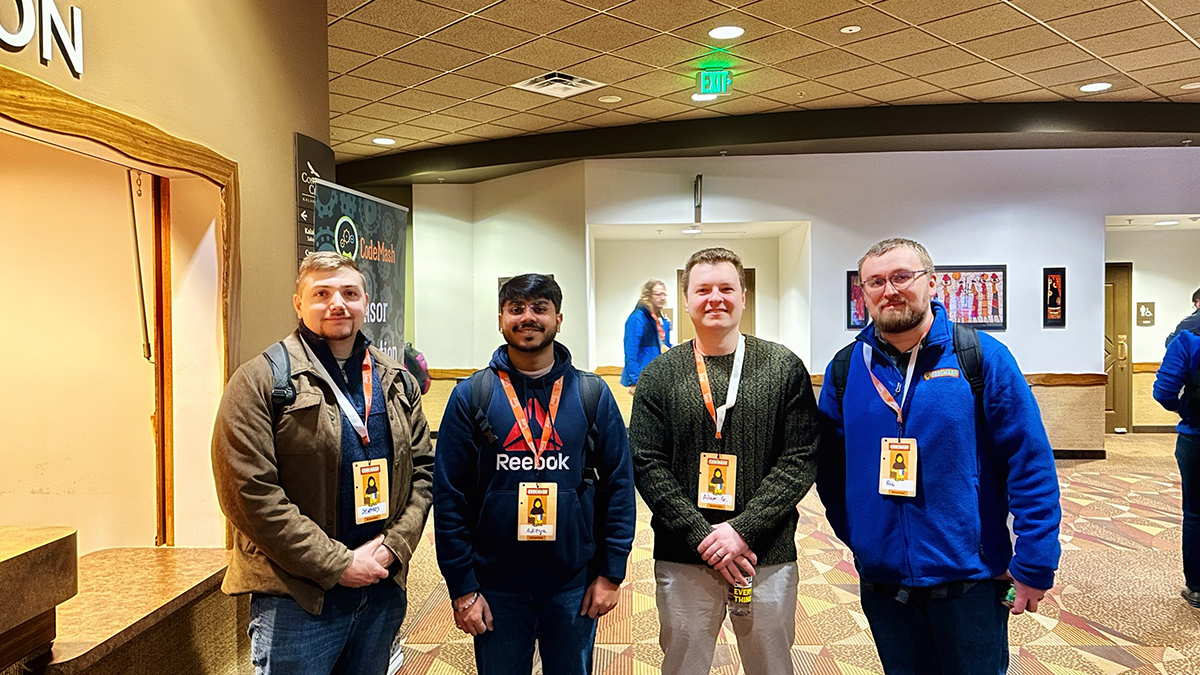 Pictured here: Rob Graham, Aditya Chaudhari, Seamus Tynan, and Adam Gongol at CodeMash Conference.