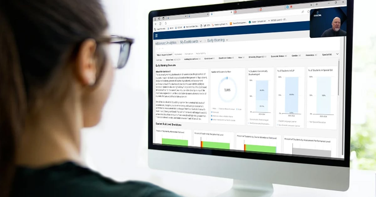 Webinar attendee watching Advanced Analytics Live Webinar
