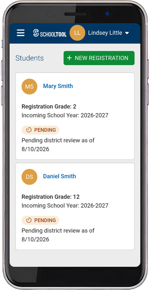 Online Registration Family