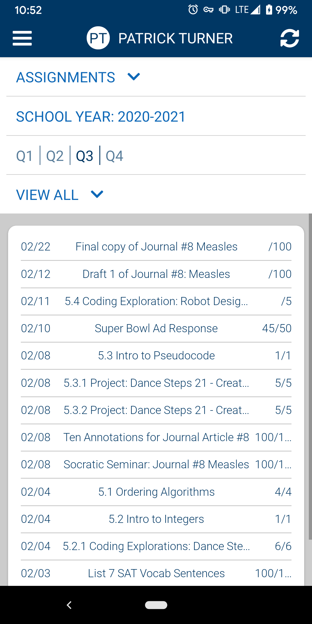 Assignments List