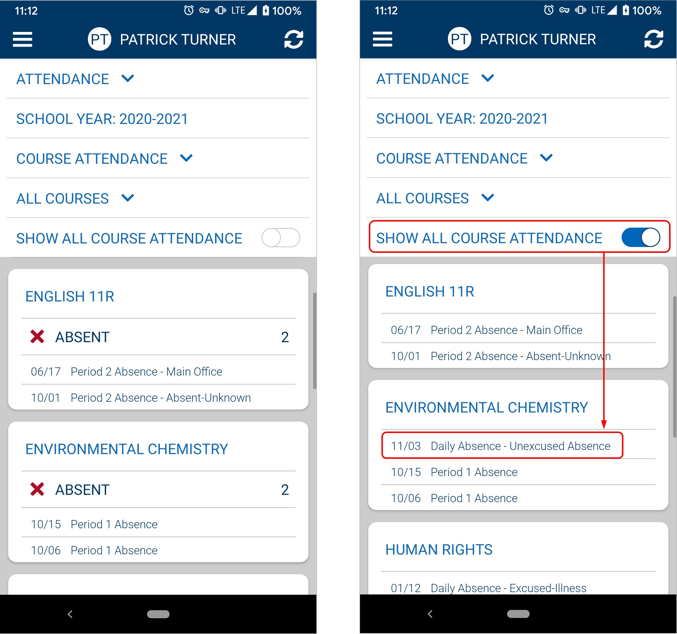 Course Attendance