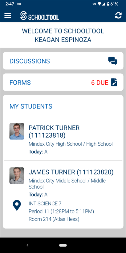 Parent Home Student List