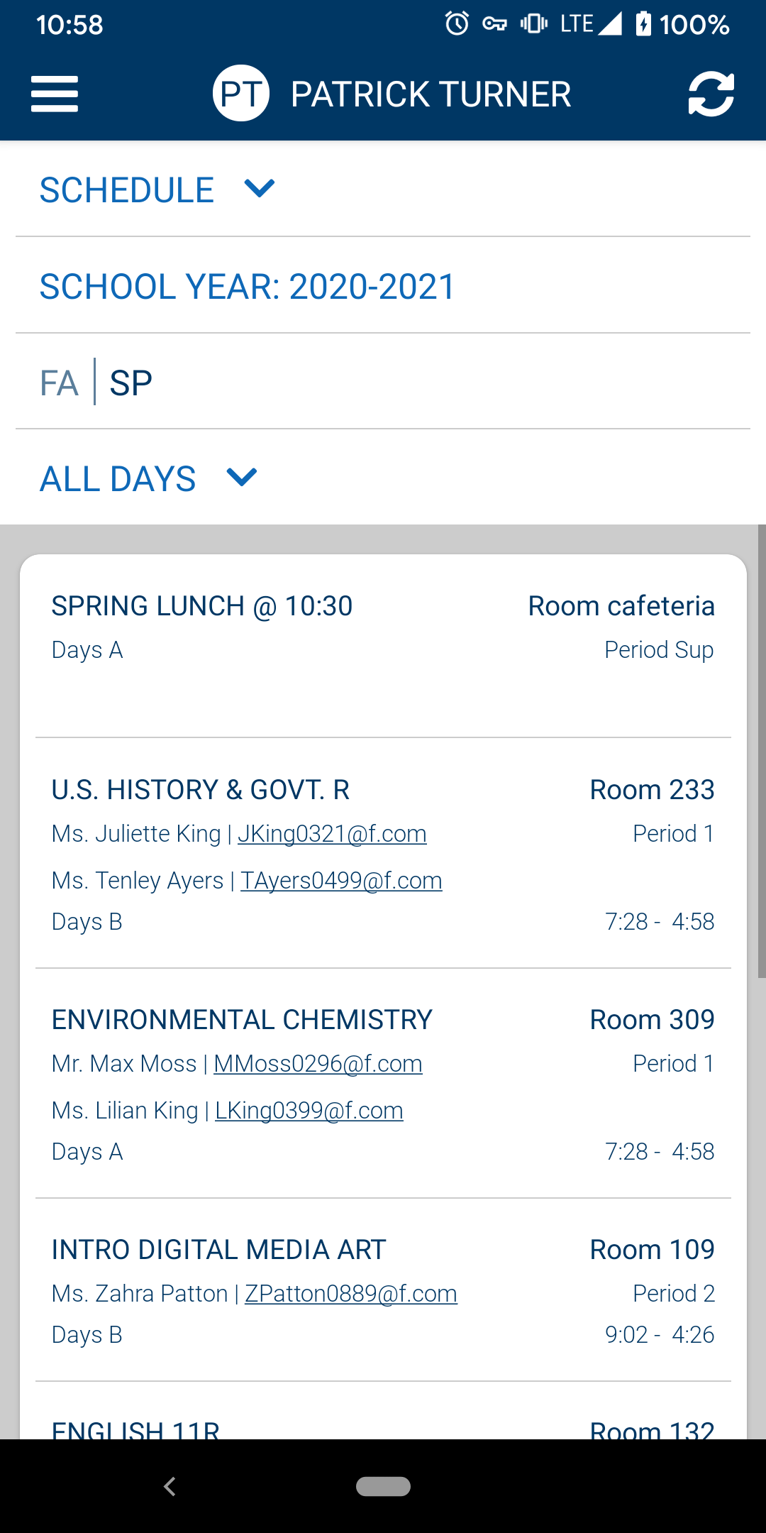 Schedule View