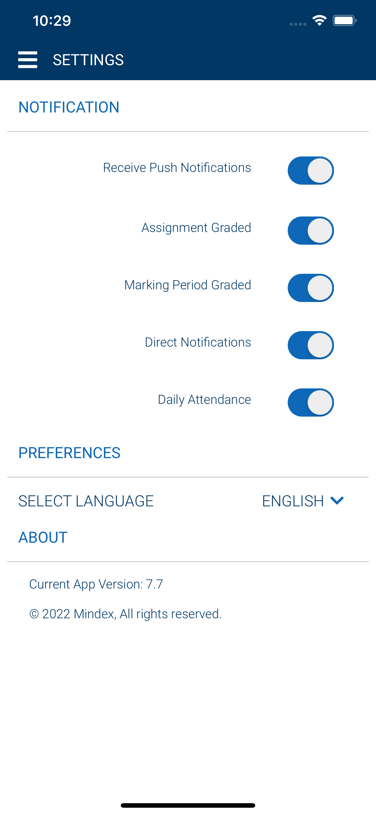 Settings Screen